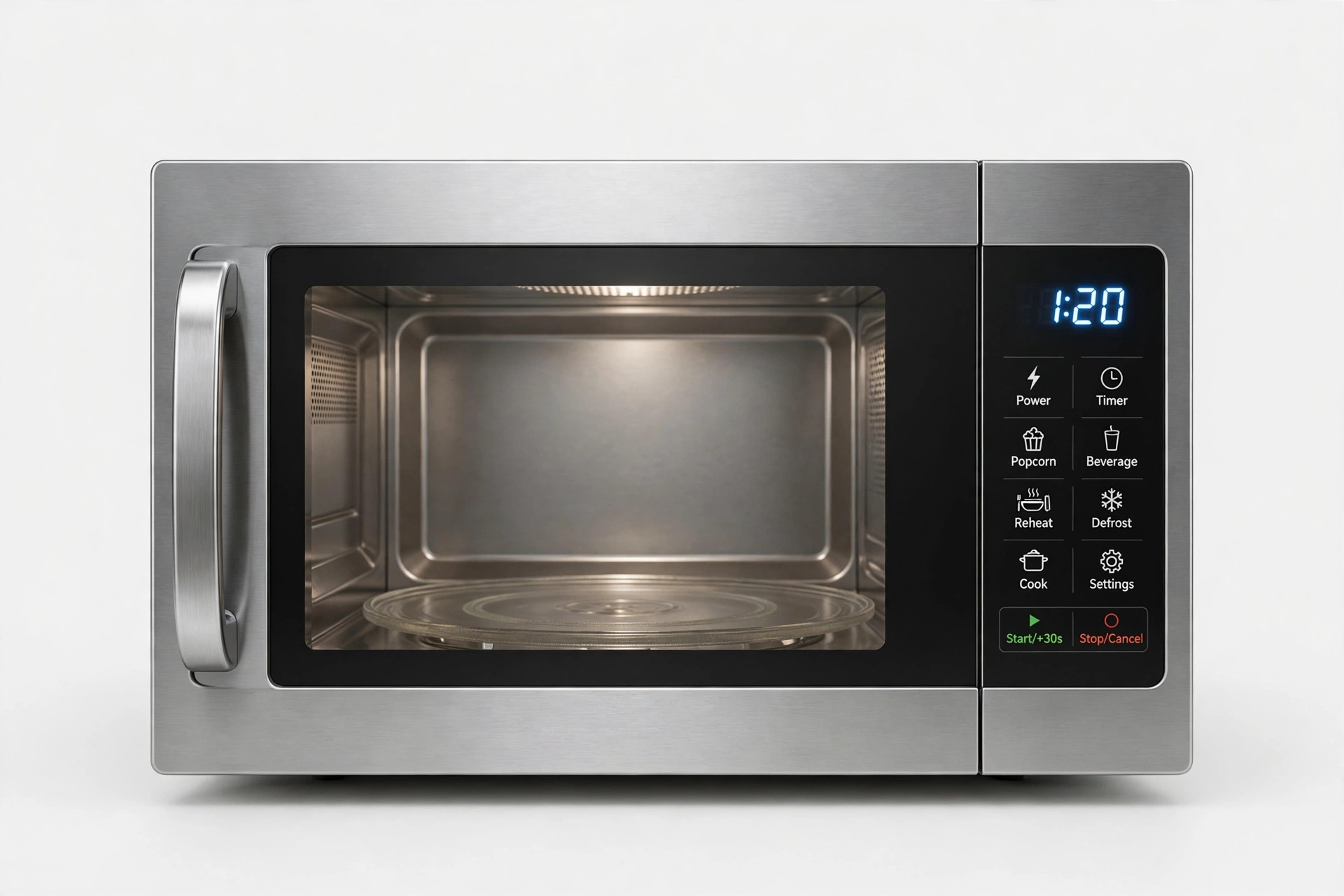 Stainless steel microwave oven