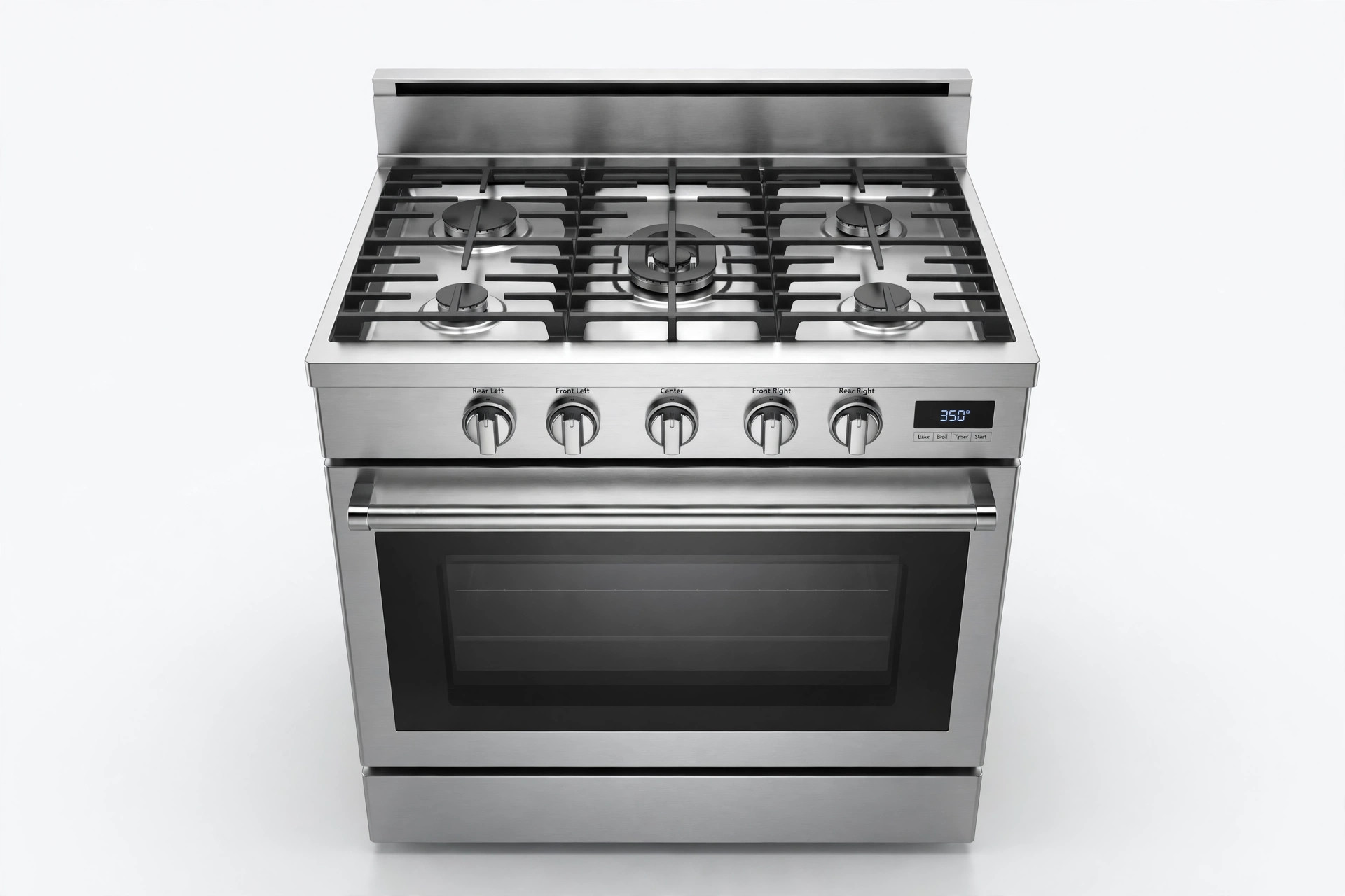 Stainless steel gas range stove and oven
